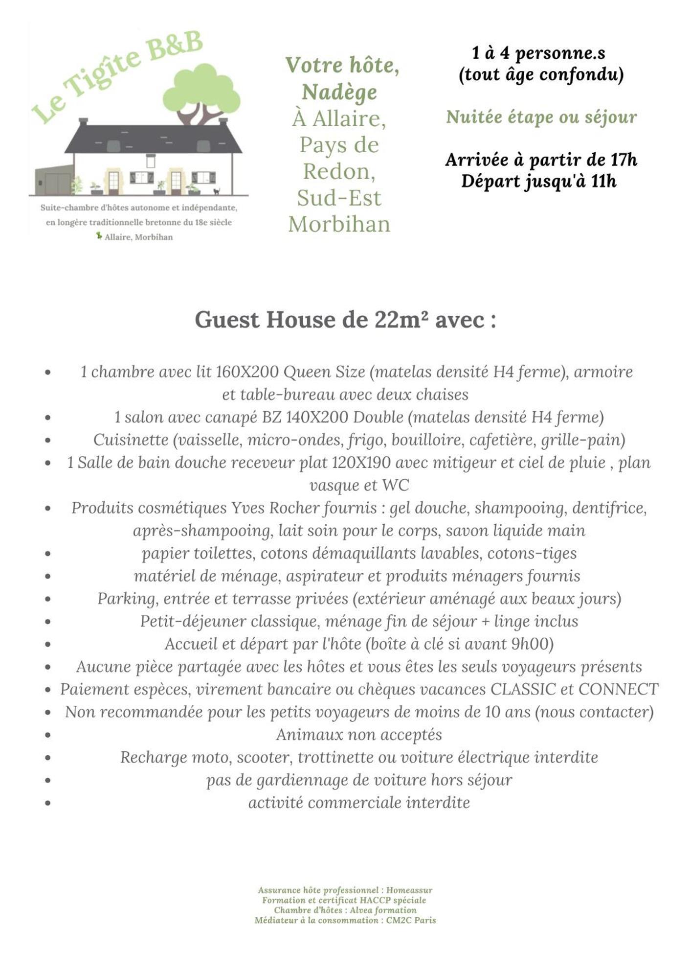 Le Tigite B&B: Private Terrace & Multi-Room Retreat Allaire Exterior photo